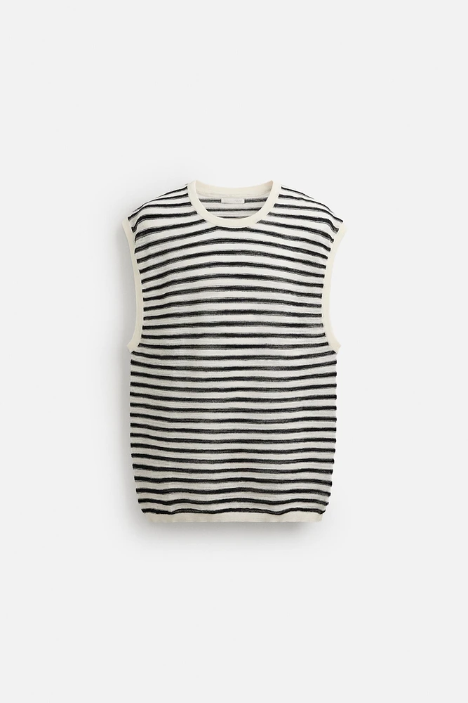STRIPED KNIT TANK TOP