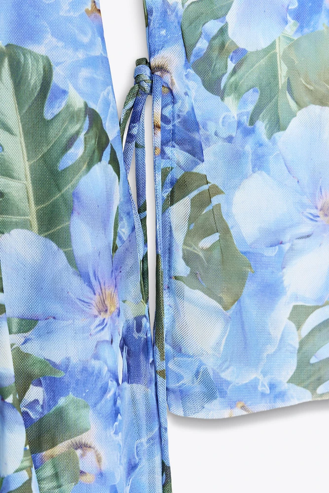PRINTED TULLE DRESS