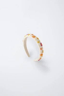 BEADED FLOWER HEADBAND