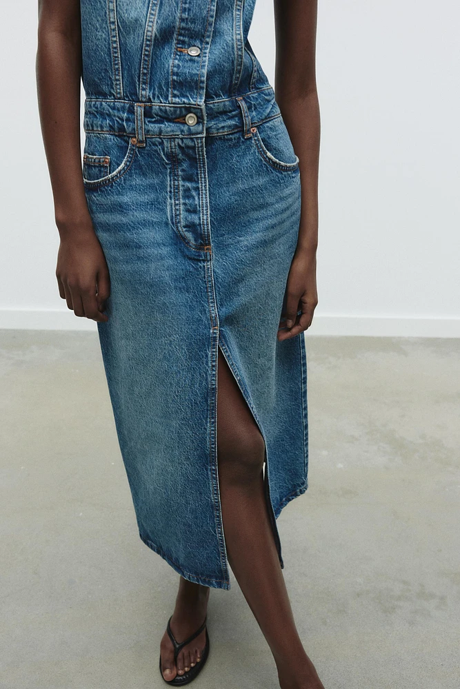 Z1975 SLEEVELESS DENIM MIDI DRESS