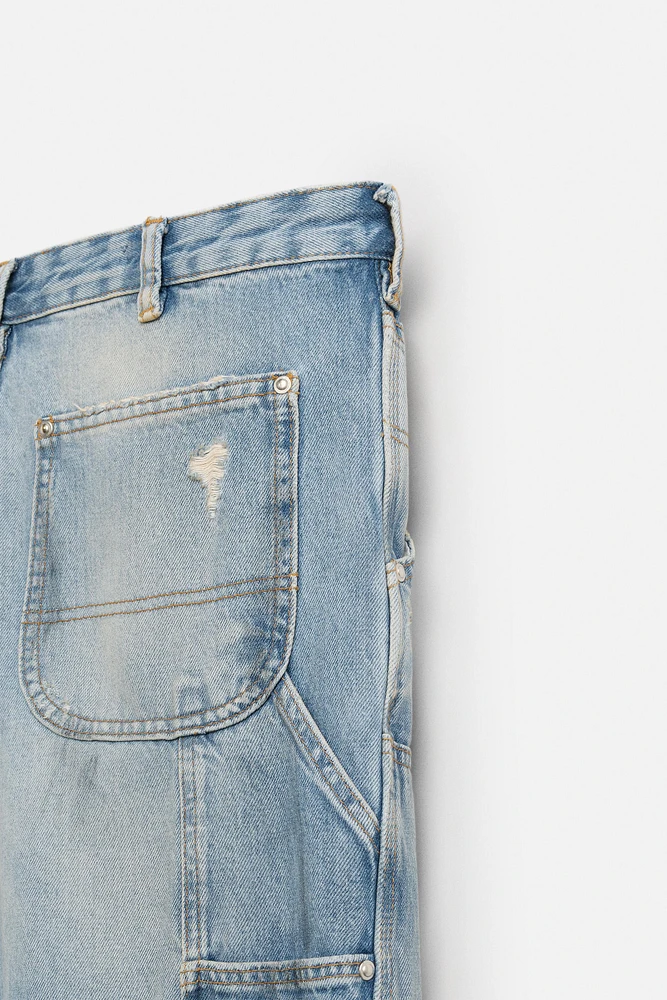 STRAIGHT FIT RIPPED CARPENTER JEANS