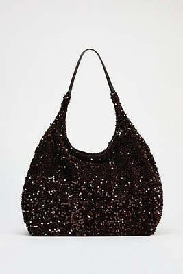 FLOWY SEQUIN TOTE BAG