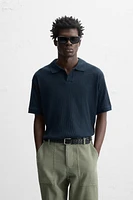 RIB TEXTURED POLO SHIRT