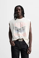 T-SHIRT DÉLAVÉ TANK À IMPRIMÉS