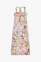 ROBE MIDI IMPRIMÉE AVEC LIN