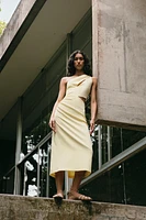 ASYMMETRIC CUT OUT MIDI DRESS
