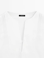 Blouse 100 % lin avec coutures