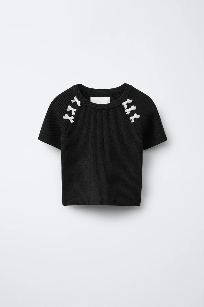 RIB BOW T-SHIRT