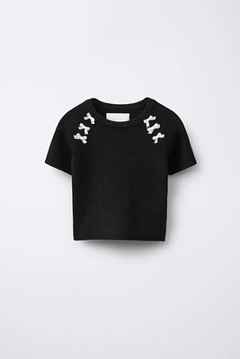 RIB BOW T-SHIRT