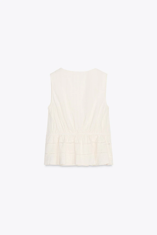 LACE TRIM SLEEVELESS TOP