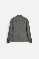 LINEN - WOOL BLEND STRUCTURED BLAZER