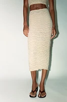 DRAPED LACE RHINESTONE SKIRT