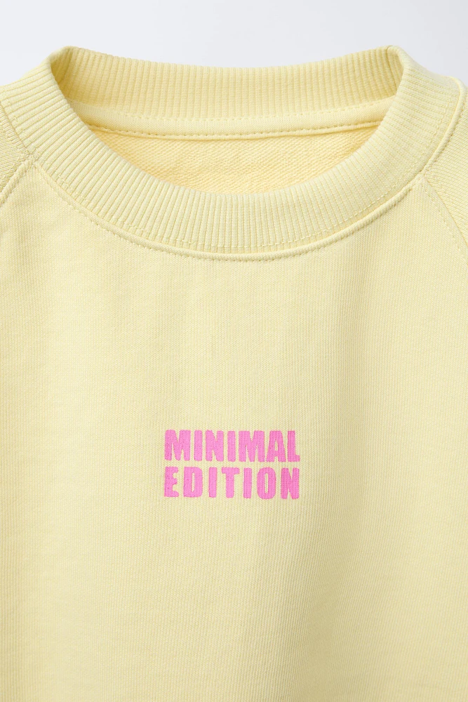 TEXT SWEATSHIRT AND BERMUDA SHORTS SET