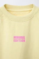 TEXT SWEATSHIRT AND BERMUDA SHORTS SET