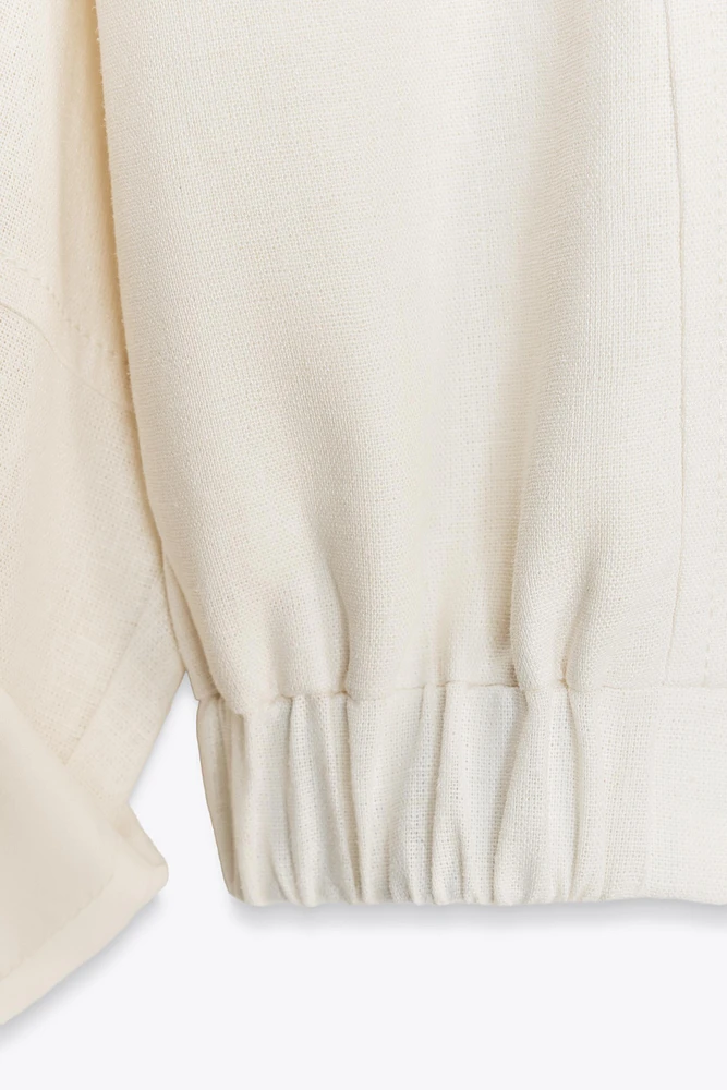 VESTE À MANCHES RETROUSSÉES EN LIN