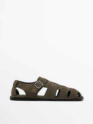 Sandales à lanières en cuir