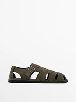 Sandales à lanières en cuir