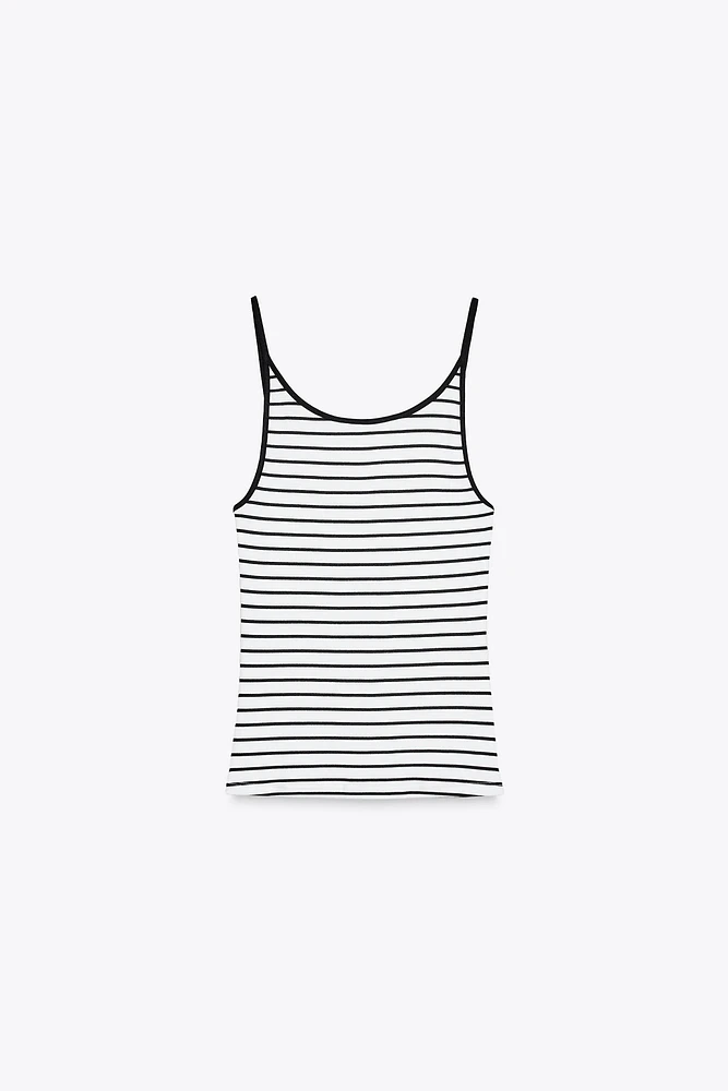 RIBBED STRAPPY TANK TOP