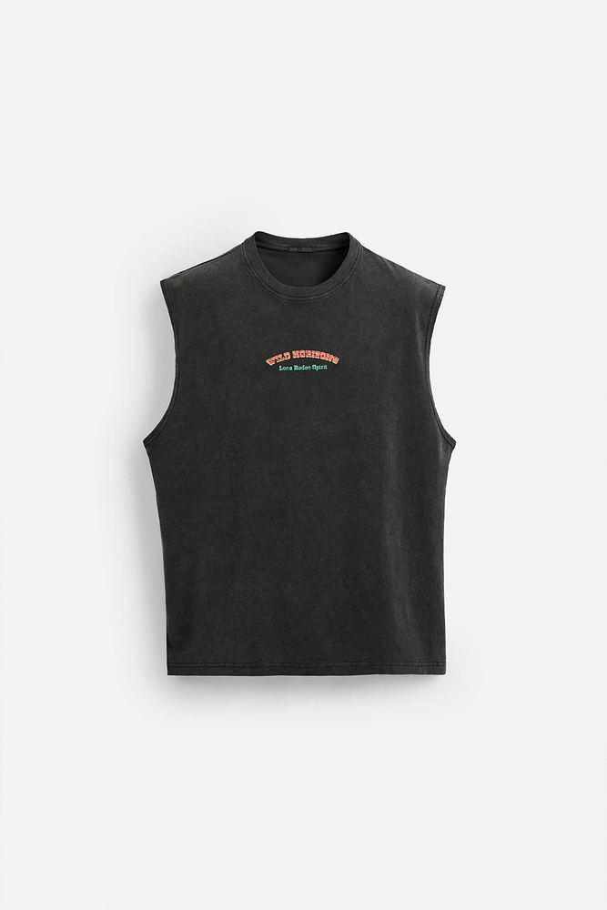 T-SHIRT DÉLAVÉ TANK IMPRIMÉS