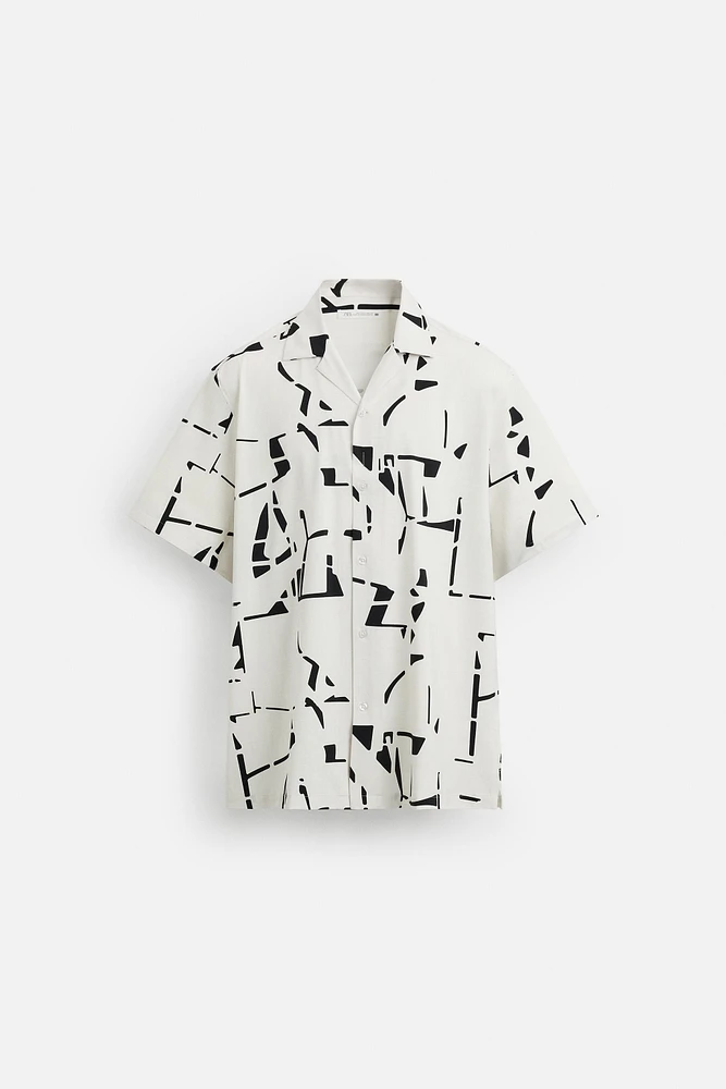 CHEMISE ÉLASTIQUE À IMPRIMÉ ABSTRAIT