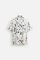 ABSTRACT PRINT STRETCH SHIRT