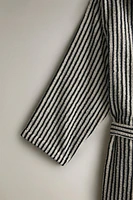 STRIPED HOODED BATHROBE