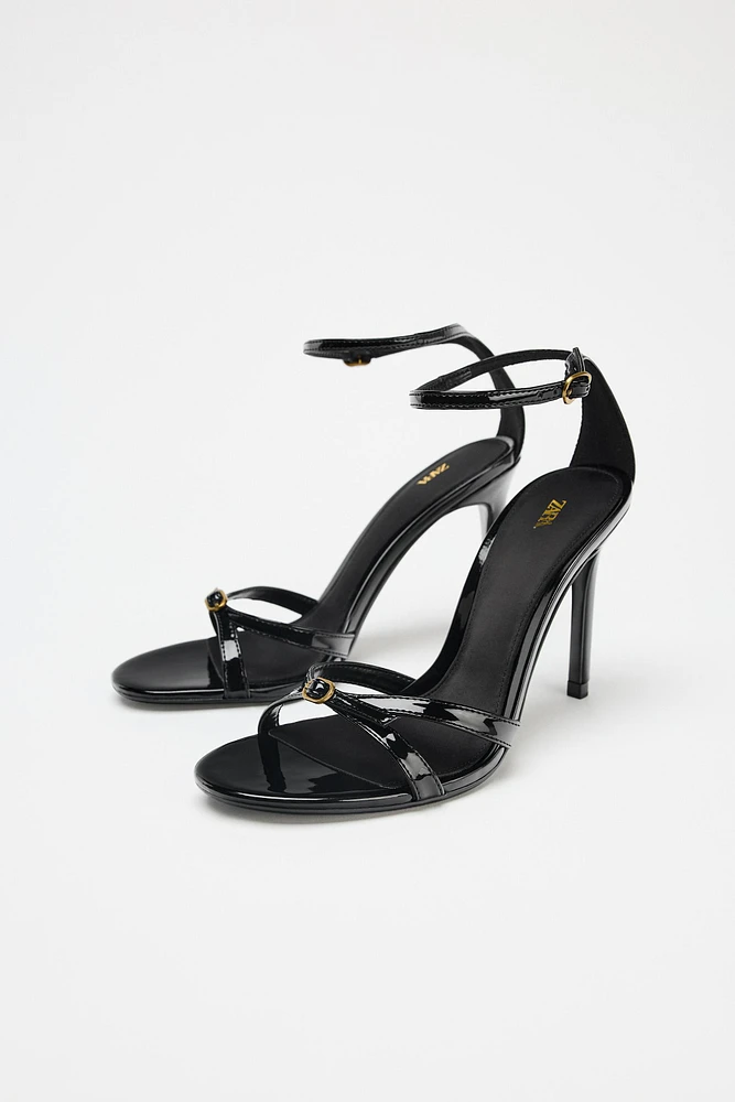 HIGH HEELED BUCKLE SANDALS