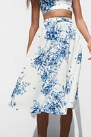 FLORAL PRINT MAXI SKIRT