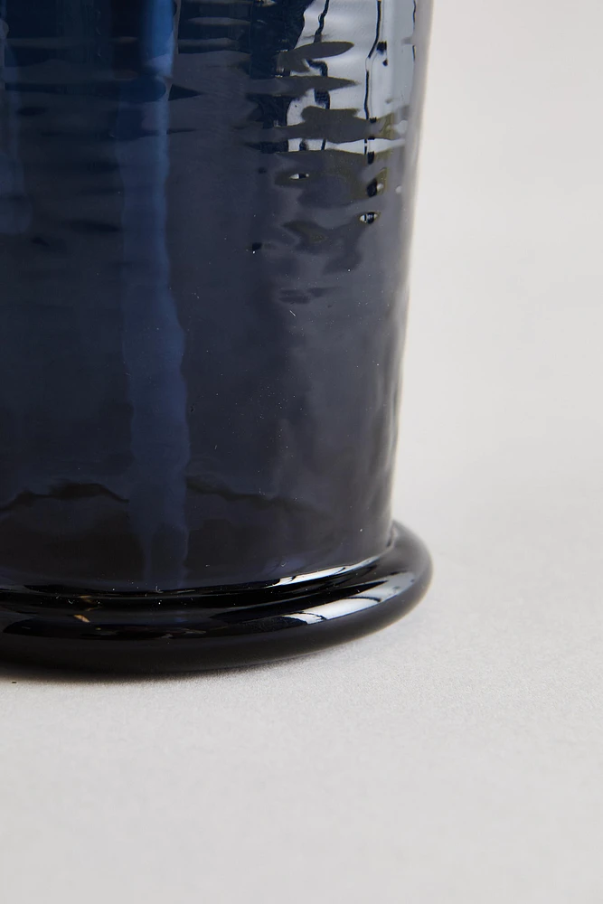 BLUE GLASS SOAP DISPENSER