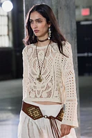 LONG SLEEVE CROCHET TOP