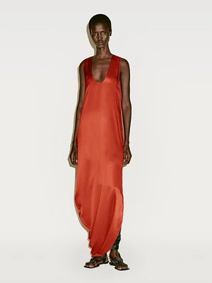 Robe asymétrique drapée en soie - Limited Edition