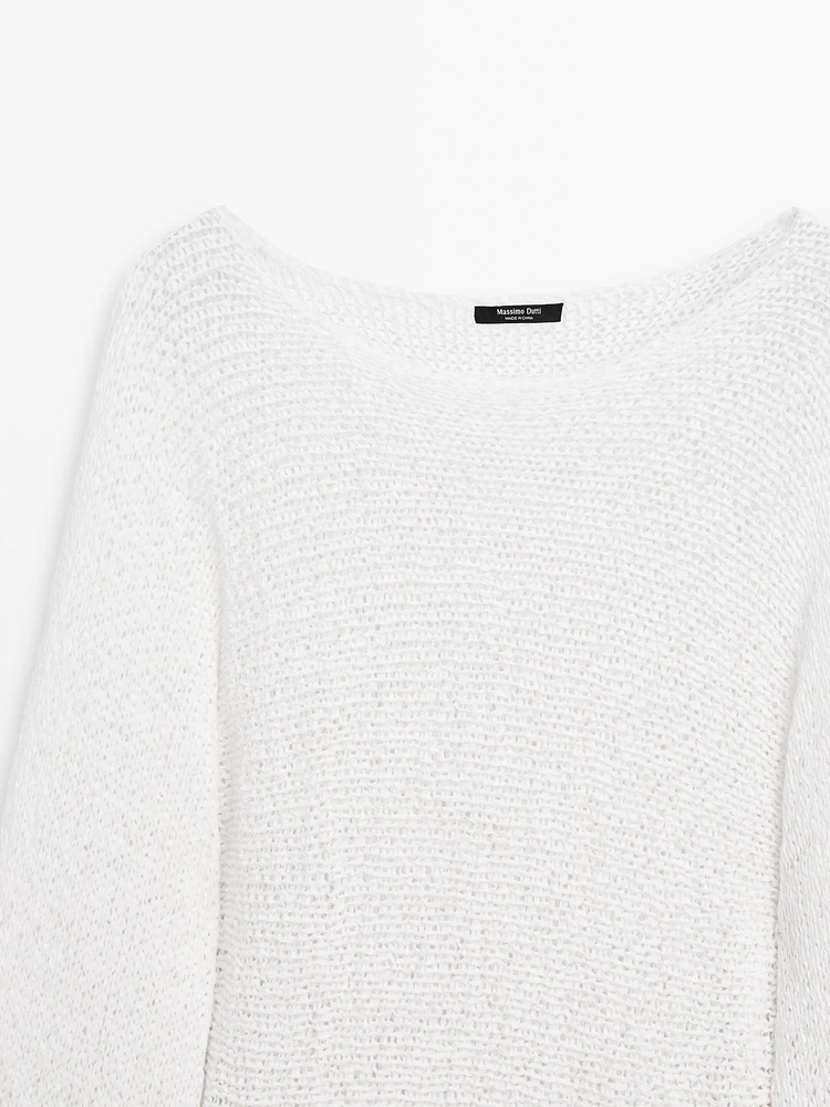 Balloon sleeve sweater with bows