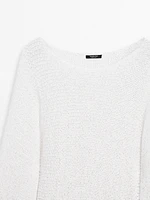 Balloon sleeve sweater with bows