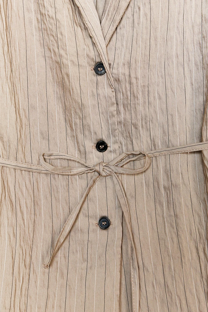 BLAZER RAYURES CEINTURE FINE