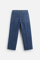 PLEATED STRAIGHT FIT JEANS