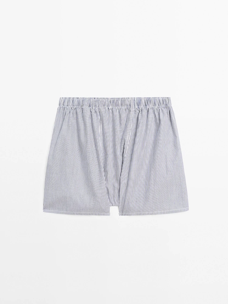 Striped print boxers