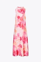 ROBE MIDI SATINÉE TIE & DYE