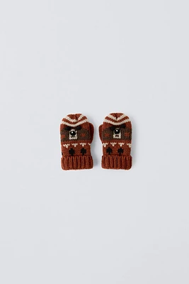 BEAR KNIT MITTENS