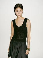 Braided suede leather top