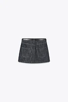 Z1975 BELTED DENIM MINI SKIRT