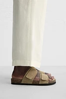 SANDALES EN CUIR À DOUBLE BRIDE