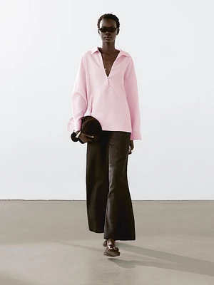 Pantalon lin taille élastique