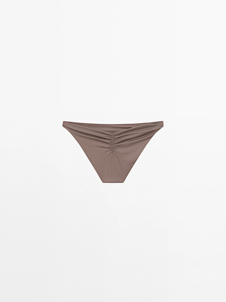 Bas de bikini tulle froncé
