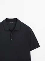 Polo en maille de laine mélangée à manches courtes