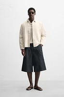 TEXTURED WEAVE OVERSHIRT