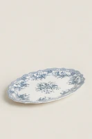 FLORAL EARTHENWARE SERVING DISH