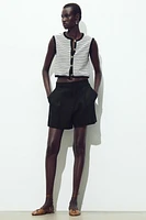 BUTTONED JACQUARD VEST TOP