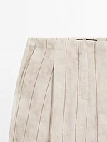 Pantalon droit fluide à rayures