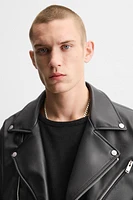 FAUX LEATHER BIKER JACKET