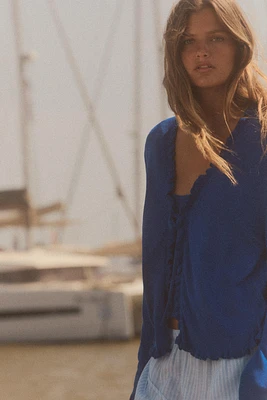 GILET EN MAILLE À VOLANTS